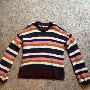 Madewell Women's Striped Sweater - Pink, White, Brown, Green